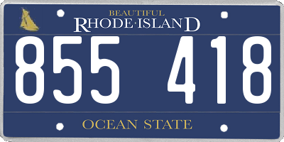 RI license plate 855418