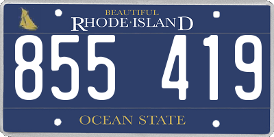 RI license plate 855419