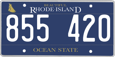 RI license plate 855420