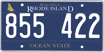 RI license plate 855422