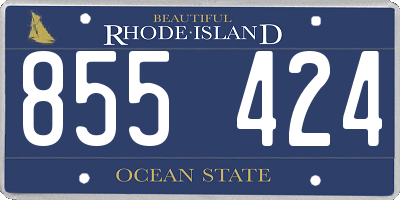 RI license plate 855424