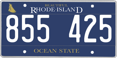 RI license plate 855425