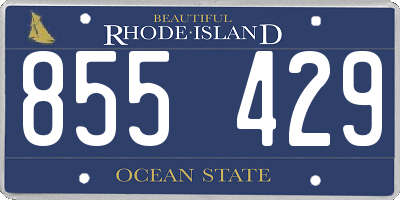 RI license plate 855429