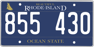 RI license plate 855430