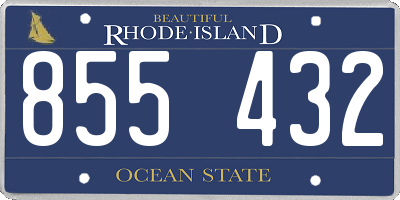 RI license plate 855432