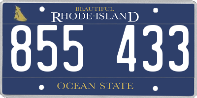 RI license plate 855433