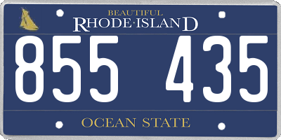 RI license plate 855435