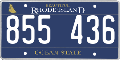 RI license plate 855436