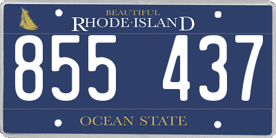 RI license plate 855437