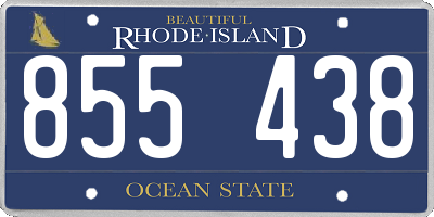 RI license plate 855438