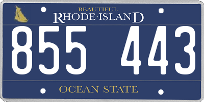 RI license plate 855443