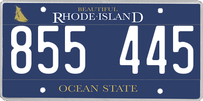 RI license plate 855445