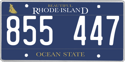 RI license plate 855447