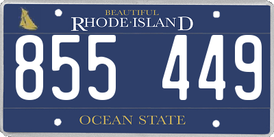 RI license plate 855449