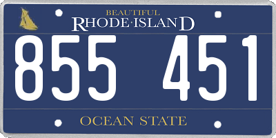 RI license plate 855451