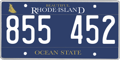 RI license plate 855452