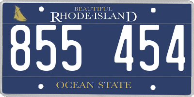 RI license plate 855454