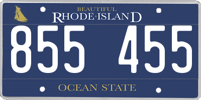 RI license plate 855455