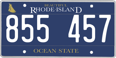 RI license plate 855457
