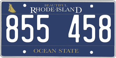 RI license plate 855458