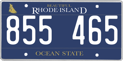 RI license plate 855465