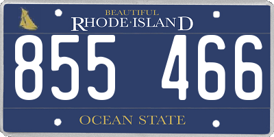 RI license plate 855466