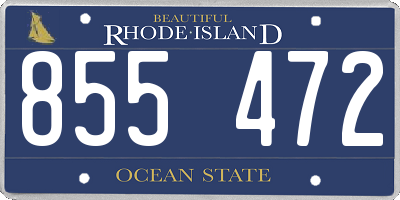 RI license plate 855472