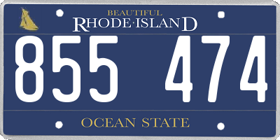 RI license plate 855474