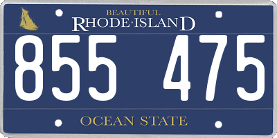 RI license plate 855475