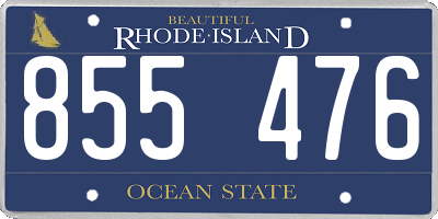 RI license plate 855476