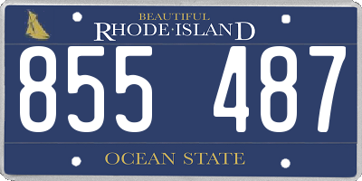 RI license plate 855487