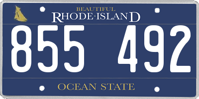 RI license plate 855492