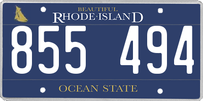 RI license plate 855494