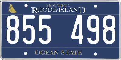 RI license plate 855498