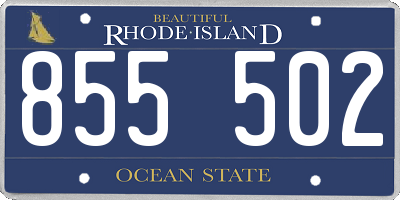 RI license plate 855502