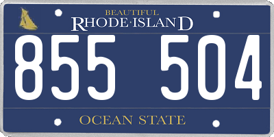 RI license plate 855504