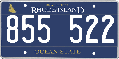 RI license plate 855522