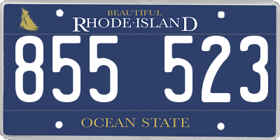 RI license plate 855523