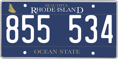 RI license plate 855534