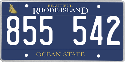 RI license plate 855542
