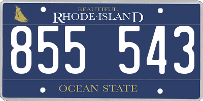 RI license plate 855543