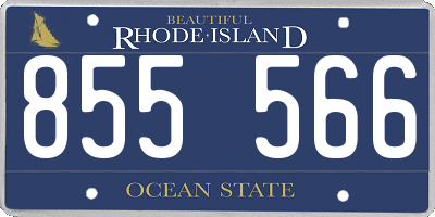 RI license plate 855566