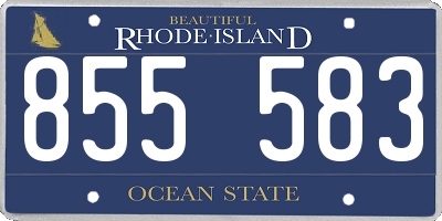 RI license plate 855583