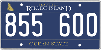 RI license plate 855600