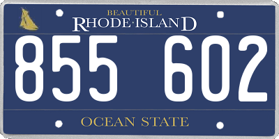 RI license plate 855602