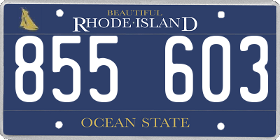 RI license plate 855603