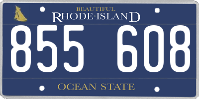RI license plate 855608