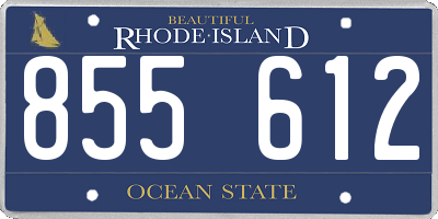 RI license plate 855612