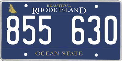 RI license plate 855630