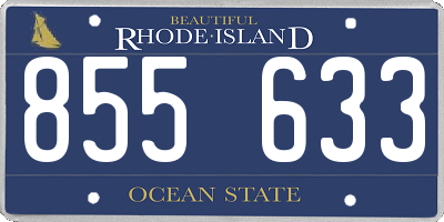 RI license plate 855633